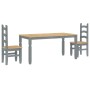 Juego de comedor Panama 3 pzas madera maciza de pino gris by , Furniture sets for kitchens and dining rooms - Ref: Foro24-334...