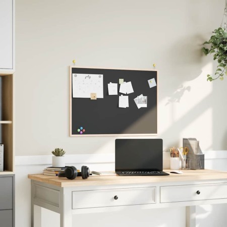 Pizarra con marco de madera maciza de pino negra 80x55 cm by , Notice boards - Ref: Foro24-4017413, Price: 29,52 €, Discount: %