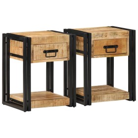 Mesitas de noche 2 piezas 40x35x50cm madera maciza rugosa mango von , Nachttische - Ref: Foro24-4016689, Preis: 168,98 €, Rab...