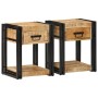 Mesitas de noche 2 piezas 40x35x50cm madera maciza rugosa mango de , Mesitas de noche - Ref: Foro24-4016689, Precio: 168,88 €...