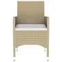 Garden dining set 7 pieces synthetic rattan beige glass by vidaXL, Garden sets - Ref: Foro24-3058430, Price: 523,40 €, Discou...