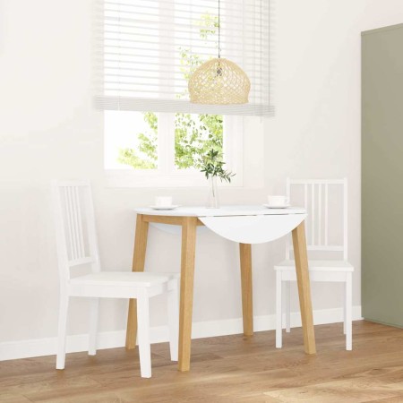Sillas de comedor 2 unidades madera maciza de caucho blanco de , Sillas de comedor - Ref: Foro24-4102400, Precio: 104,77 €, D...