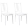 Sillas de comedor 2 unidades madera maciza de caucho blanco de , Sillas de comedor - Ref: Foro24-4102400, Precio: 104,77 €, D...