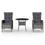 3-piece synthetic rattan gray garden dining set by vidaXL, Garden sets - Ref: Foro24-3058546, Price: 344,41 €, Discount: %