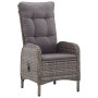 Garten Esstischgarnitur 3 Stück Kunststoff Rattan grau von vidaXL, Gartensets - Ref: Foro24-3058546, Preis: 344,41 €, Rabatt: %