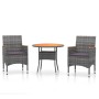 Garden dining set 3 pieces gray synthetic rattan by vidaXL, Garden sets - Ref: Foro24-3058487, Price: 222,66 €, Discount: %