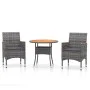 Garden dining set 3 pieces gray synthetic rattan by vidaXL, Garden sets - Ref: Foro24-3058487, Price: 222,80 €, Discount: %