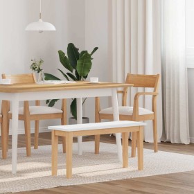 Banco 90 cm madera maciza caucho blanco von , Ess- und Küchenbänke - Ref: Foro24-4102598, Preis: 71,44 €, Rabatt: %