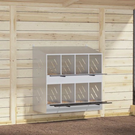 Nido para gallinas con 8 compartimentos plateado galvanizado von , Käfige und Lebensräume für Kleintiere - Ref: Foro24-864350...