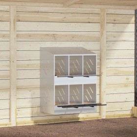 Nido para gallinas con 6 compartimentos plateado galvanizado von , Käfige und Lebensräume für Kleintiere - Ref: Foro24-864352...