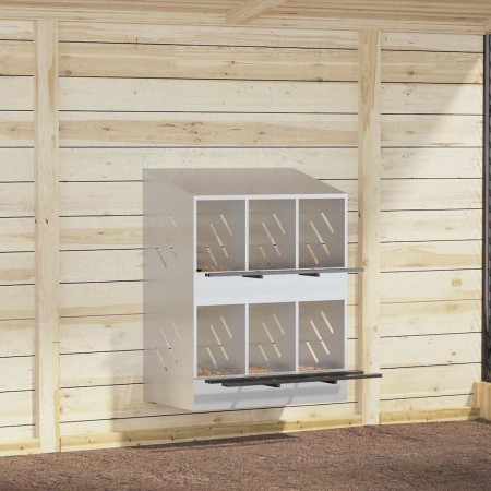Nido para gallinas con 6 compartimentos plateado galvanizado von , Käfige und Lebensräume für Kleintiere - Ref: Foro24-864352...