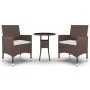 Juego de comedor de jardín 3 piezas ratán sintético marrón de vidaXL, Conjuntos de jardín - Ref: Foro24-3058461, Precio: 179,...