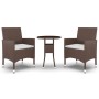 Juego de comedor de jardín 3 piezas ratán sintético marrón de vidaXL, Conjuntos de jardín - Ref: Foro24-3058461, Precio: 183,...