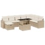 Set de sofás de jardín con cojines 9 pzas ratán sintético beige by , Garden sets - Ref: Foro24-3274868, Price: 619,99 €, Disc...