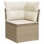 Set de sofás de jardín con cojines 9 pzas ratán sintético beige by , Garden sets - Ref: Foro24-3274868, Price: 619,99 €, Disc...
