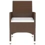 Brown synthetic rattan 3-piece garden dining set by vidaXL, Garden sets - Ref: Foro24-3058461, Price: 182,60 €, Discount: %