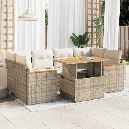 Set sofás jardín y cojines 6 pzas ratán sintético acacia beige von , Gartensets - Ref: Foro24-3327453, Preis: 546,46 €, Rabat...