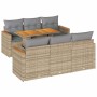 Set sofás jardín y cojines 7 pzas ratán sintético acacia beige by , Garden sets - Ref: Foro24-3327447, Price: 517,06 €, Disco...