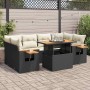 Set sofás jardín y cojines 7 pzas ratán sintético acacia negro by , Garden sets - Ref: Foro24-3327563, Price: 499,49 €, Disco...
