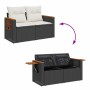 Set sofás jardín y cojines 7 pzas ratán sintético acacia negro by , Garden sets - Ref: Foro24-3327563, Price: 499,49 €, Disco...