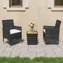Garden table and chairs 3 pieces synthetic rattan black acacia wood by vidaXL, Garden sets - Ref: Foro24-3058362, Price: 173,...
