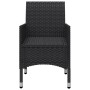 Gartentisch und Stühle, 3 Stück, synthetisches Rattan, schwarzes Akazienholz von vidaXL, Gartensets - Ref: Foro24-3058362, Pr...