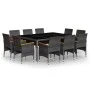 Garden dining set 11 pieces gray synthetic rattan by vidaXL, Garden sets - Ref: Foro24-3058569, Price: 892,13 €, Discount: %