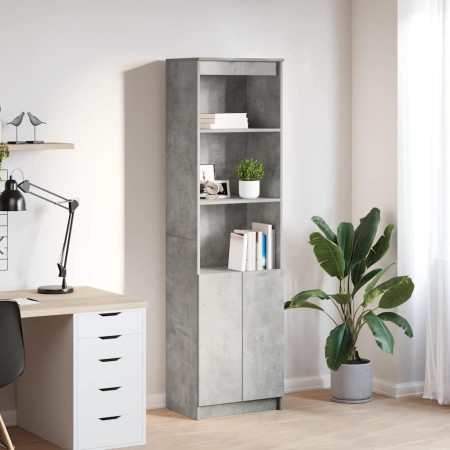 Aparador alto de madera de ingeniería gris hormigón 50x35x180cm by , Sideboards - Ref: Foro24-3328465, Price: 104,56 €, Disco...