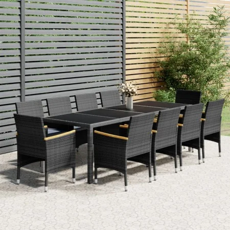 Garden dining set 11 pieces gray synthetic rattan by vidaXL, Garden sets - Ref: Foro24-3058579, Price: 878,18 €, Discount: %