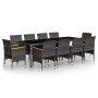 Garden dining set 11 pieces gray synthetic rattan by vidaXL, Garden sets - Ref: Foro24-3058579, Price: 875,74 €, Discount: %