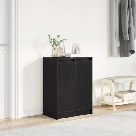 Zapatero de madera de roble negro 57x34x76 cm de , Zapateros y organizadores de calzado - Ref: Foro24-861869, Precio: 85,73 €...