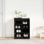 Zapatero de madera de roble negro 57x34x76 cm de , Zapateros y organizadores de calzado - Ref: Foro24-861869, Precio: 85,73 €...