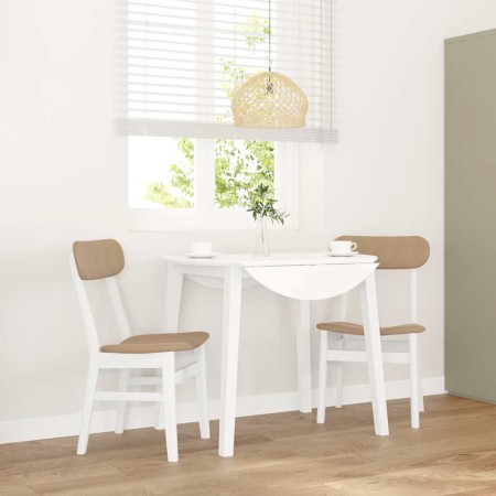 Sillas de comedor con cojines 2uds madera maciza blanco caucho by , dining chairs - Ref: Foro24-4102442, Price: 154,88 €, Dis...