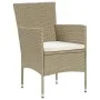 5-Piece Garden Dining Set Beige Synthetic Rattan by vidaXL, Garden sets - Ref: Foro24-3058490, Price: 357,19 €, Discount: %