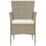 5-Piece Garden Dining Set Beige Synthetic Rattan by vidaXL, Garden sets - Ref: Foro24-3058490, Price: 357,19 €, Discount: %