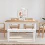 Banco 110 cm madera maciza caucho blanco von , Ess- und Küchenbänke - Ref: Foro24-4102608, Preis: 92,66 €, Rabatt: %