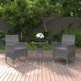 Garden dining set 3 pieces gray synthetic rattan by vidaXL, Garden sets - Ref: Foro24-3058459, Price: 179,19 €, Discount: %