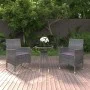 Garden dining set 3 pieces gray synthetic rattan by vidaXL, Garden sets - Ref: Foro24-3058459, Price: 179,19 €, Discount: %