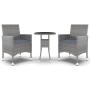 Garden dining set 3 pieces gray synthetic rattan by vidaXL, Garden sets - Ref: Foro24-3058459, Price: 178,52 €, Discount: %