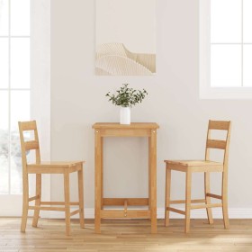 Taburetes de bar 2 uds madera maciza natural caucho by , Kitchen stools - Ref: Foro24-4102558, Price: 136,94 €, Discount: %