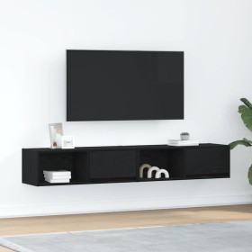 Muebles de TV 2 uds Roble Negro 80x31x25,5 cm Madera ingeniería von , TV-Möbel - Ref: Foro24-861457, Preis: 76,02 €, Rabatt: %