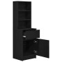 Mesilla de noche de madera de ingeniería negra 39x35x125 cm by , Nightstands - Ref: Foro24-861311, Price: 77,34 €, Discount: %