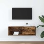 Mueble de TV de roble ahumado 80x31x25,5cm Madera de ingeniería von , TV-Möbel - Ref: Foro24-861462, Preis: 44,37 €, Rabatt: %