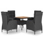 Garden dining set 5 pieces synthetic rattan and black acacia wood by vidaXL, Garden sets - Ref: Foro24-3058529, Price: 575,85...