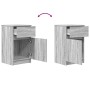 Mesitas de noche 2 uds madera contrachapada gris 39x35x65 cm by , Nightstands - Ref: Foro24-861330, Price: 88,06 €, Discount: %