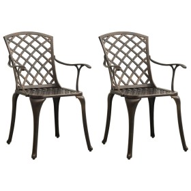 Sillas de jardín 2 unidades aluminio fundido bronce de vidaXL, Sillas de jardín - Ref: Foro24-315570, Precio: 262,19 €, Descu...