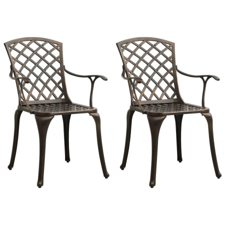 Sillas de jardín 2 unidades aluminio fundido bronce de vidaXL, Sillas de jardín - Ref: Foro24-315570, Precio: 262,19 €, Descu...