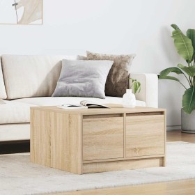 Mesa de centro con cajones roble Sonoma 70,5x70x40 cm by , Coffee table - Ref: Foro24-3328410, Price: 97,80 €, Discount: %
