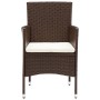 Garden dining set 5 pieces brown synthetic rattan by vidaXL, Garden sets - Ref: Foro24-3058491, Price: 324,64 €, Discount: %
