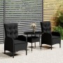 3-teiliges Garten-Ess-Set aus schwarzem synthetischem Rattan von vidaXL, Gartensets - Ref: Foro24-3058548, Preis: 322,26 €, R...